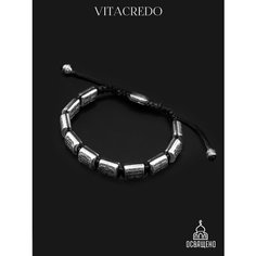 Браслет-нить VitaCredo, серебро, 925 проба, чернение, серебристый
