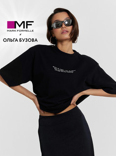 Футболка mark formelle x ольга бузова черная с надписью