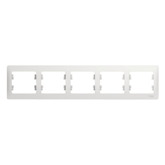 Рамка Schneider Electric Glossa 5 постов горизонтальная белый (GSL000105)