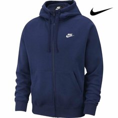 Толстовка NIKE Sportswear Club Fleece Mens Full-Zip Hoodie, размер 2XL, , синий