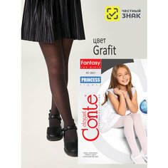Колготки Conte-kids Princess, 40 den, размер 104-110, серый