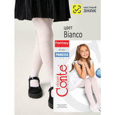 Колготки Conte-kids Princess, 40 den, размер 104-110, белый