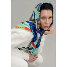 Платок Русские в моде by Nina Ruchkina для женщин,90х90 см, синий
