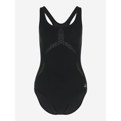 Купальник Joss Womens Performance Solid Swimsuit, размер 50, черный/желтый