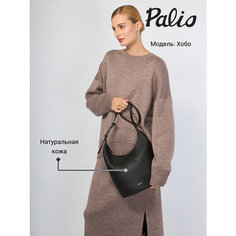 Сумка хобо Palio, фактура тиснение, черный