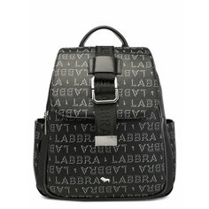 Рюкзак LABBRA, фактура тиснение, черный, серый, голубой