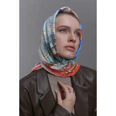 Платок Русские в моде by Nina Ruchkina Победа для девочек и женщин,90х90 см, белый, красный, голубой
