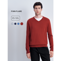 Джемпер FINN FLARE Трикотажный с длинным рукавом, размер 2XL(188-112-102), , красный