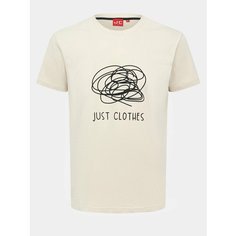 Футболка JUST CLOTHES, размер 52, молочный