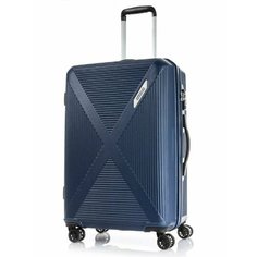 Чемодан American Tourister, 71 л, размер M, синий деним