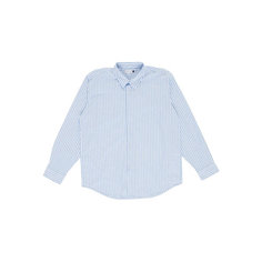 Рубашка POP TRADING COMPANY striped logo shirt, размер M, голубой/белый