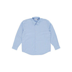 Рубашка POP TRADING COMPANY striped logo shirt, размер L, голубой/синий