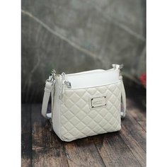 Сумка мессенджер BAG irafrail, фактура матовая, стеганая, белый