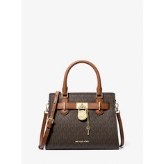 Сумка сэтчел MICHAEL KORS, фактура зернистая, brown