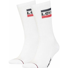 Носки Levis Regular Cut Sportswear Socks 2P, комплект, 2 пары, размер 43/46, белый Levis®
