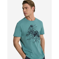 Футболка OUTVENTURE Travel Men’s SS T-Shirt, размер 54, сине-зеленый