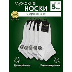 Носки DMDBS мужские premium, комплект, 5 пар, размер 42-48, белый