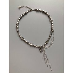 Колье AnyJewels, Swarovski Zirconia, длина 39 см, серый, серебряный