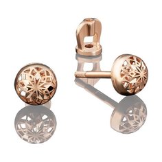 Серьги пусеты PLATINA, красное золото, 585 проба