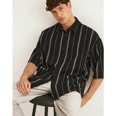 Рубашка Gloria Jeans GJ BLACK, размер M-L/182 (46-50), черный/серый