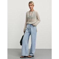 Джинсы широкие Zarina wide leg, размер S (RU 44)/170, голубой