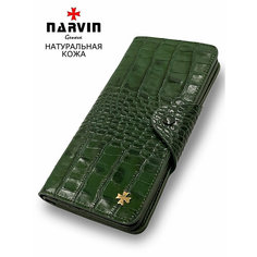 Кошелек NARVIN, фактура под рептилию, зеленый
