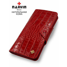 Кошелек NARVIN, фактура под рептилию, красный