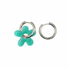 Серьги Hola Jewelry, стекло, размер 21 мм, зеленый, бирюзовый