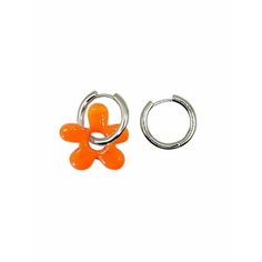 Серьги Hola Jewelry, стекло, размер 21 мм, оранжевый