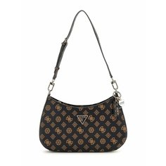 Сумка кросс-боди GUESS, фактура гладкая, черно-коричневый