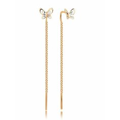 Серьги цепочки VALTERA, серебро, 925 проба, золочение, размер 55 мм, длина 5.5 см, , красный