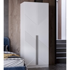 Шкаф двухстворчатый с доводчиками стронг мдф, 1000х536х2200, белый/белый софт фр2 No Brand