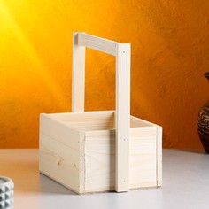 Кашпо деревянное 20×15×11(25) см элегант Дарим красиво