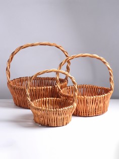 Набор корзин, 3шт, 27 х 12 х 28см, 34 х 14 х 34 см, 41 х 16 х 40см No Brand