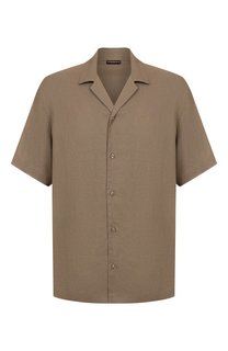 Рубашка изо льна и вискозы Emporio Armani