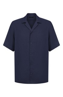 Рубашка изо льна и вискозы Emporio Armani