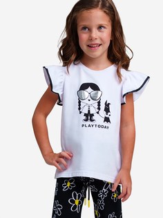Футболка Playtoday для девочки, Белый