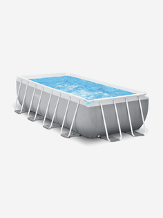 Бассейн каркасный Intex, 400x200x100 см, фильтр-насос 2006 л/ч, лестница, Серый