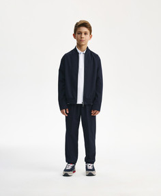 Бомбер для мальчика текстильный синий Gulliver