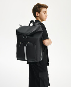 Рюкзак комбинированный с эргономичной спинкой черный Gulliver