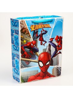 Пакет подарочный, 31 х 40 х 11,5 см, упаковка, человек-паук Marvel