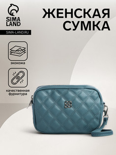 Сумка женская на молнии, цвет голубой No Brand