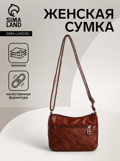 Сумка женская на молнии, цвет коричневый No Brand