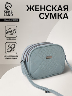 Сумка женская на молнии, цвет серо-голубой No Brand