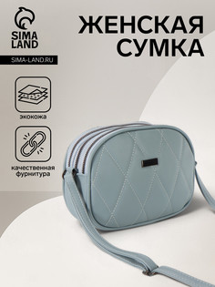 Сумка женская на молнии, цвет серо-голубой No Brand