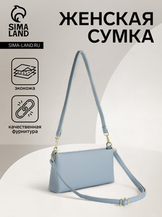 Сумка женская на молнии, цвет голубой No Brand