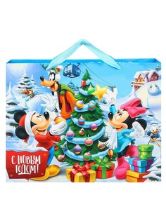 Пакет подарочный новогодний, 31х40х11.5 см, упаковка, микки маус Disney