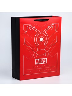 Пакет подарочный tony stark, 31×40×11 см, упаковка, мстители Marvel