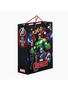 Пакет подарочный 3д 40х31х11.5 см, мстители Marvel