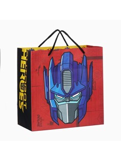 Пакет подарочный крафт autobot heroes, 22×22×11 см, трансформеры Hasbro